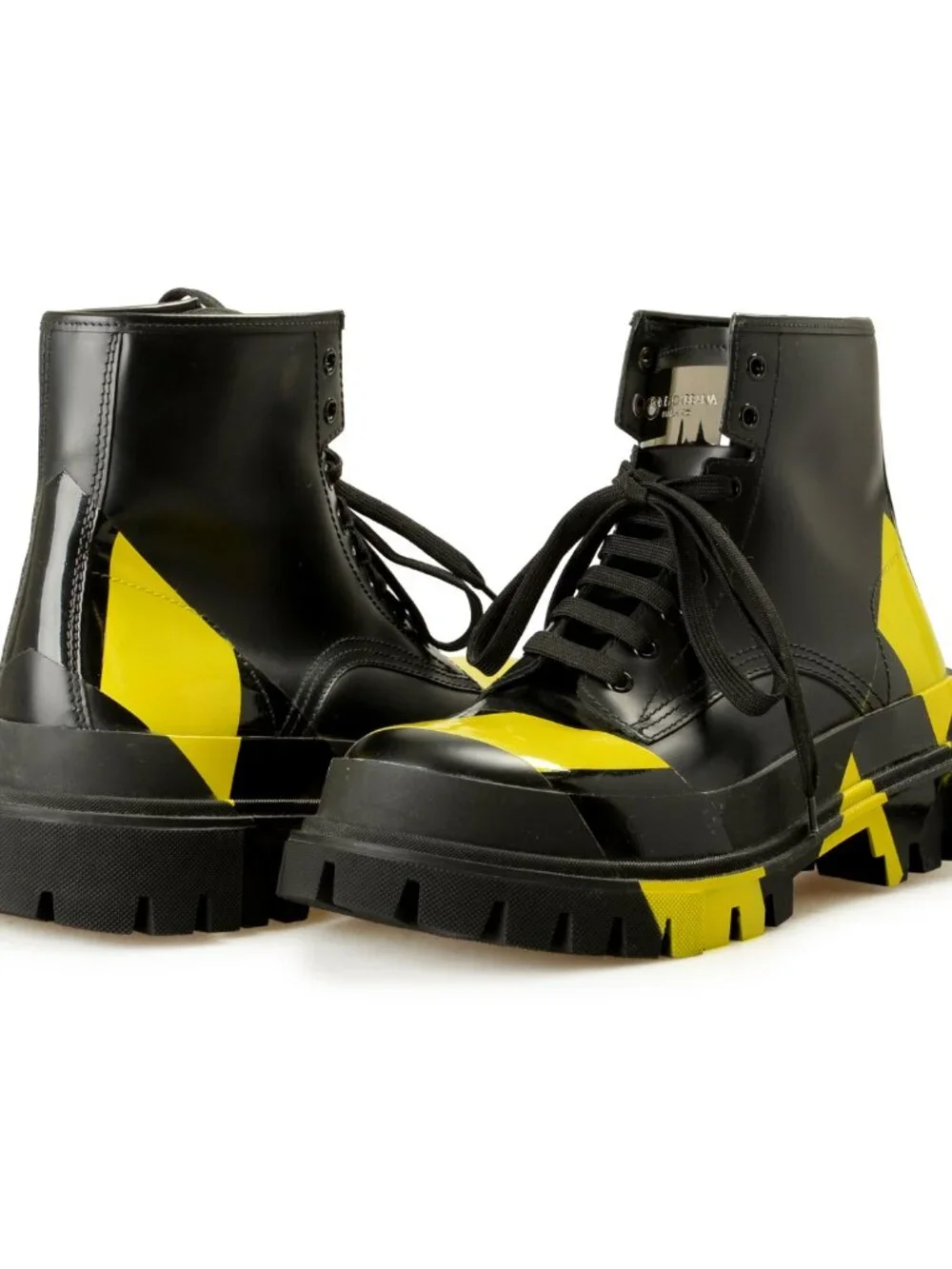 Dolce & Gabbana Men's Two Tone Leather Combat Lace Up Boots Shoes US 11 IT 44